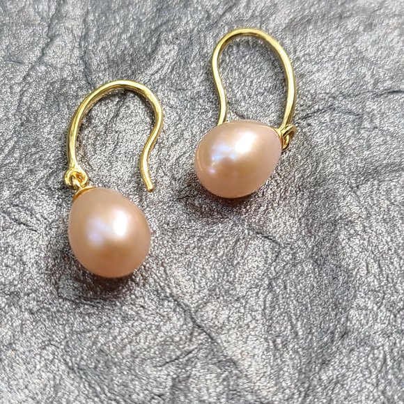 JewelybyJohnM Jewelry - Freshwater Pearl Earrings-Sterling Silver ,Gold Plated